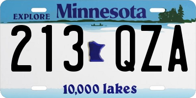 MN license plate 213QZA