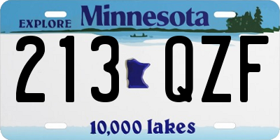 MN license plate 213QZF