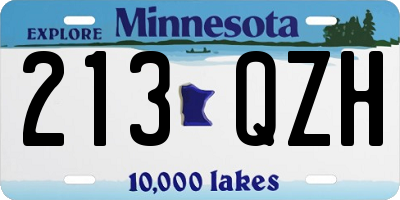 MN license plate 213QZH
