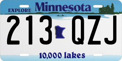 MN license plate 213QZJ