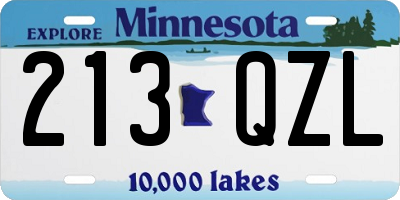 MN license plate 213QZL