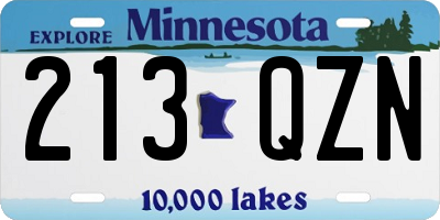 MN license plate 213QZN