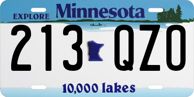 MN license plate 213QZO