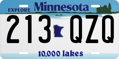 MN license plate 213QZQ