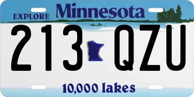 MN license plate 213QZU