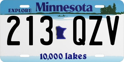 MN license plate 213QZV