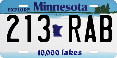 MN license plate 213RAB