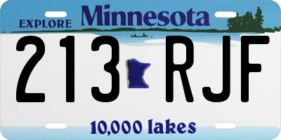 MN license plate 213RJF