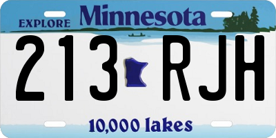 MN license plate 213RJH