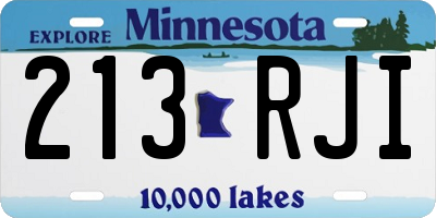 MN license plate 213RJI