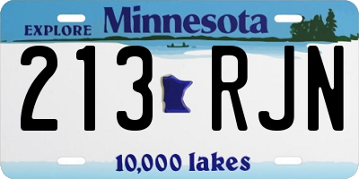 MN license plate 213RJN