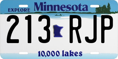 MN license plate 213RJP