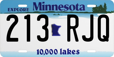MN license plate 213RJQ