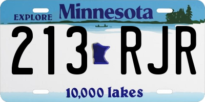 MN license plate 213RJR