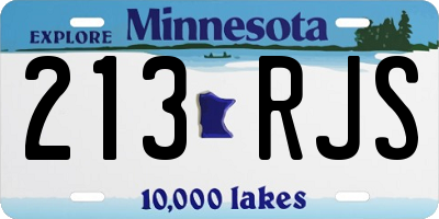 MN license plate 213RJS