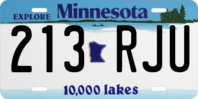 MN license plate 213RJU