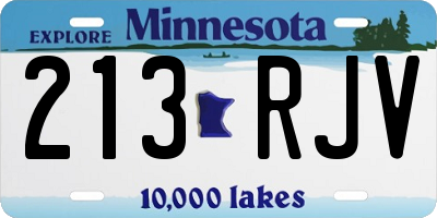 MN license plate 213RJV