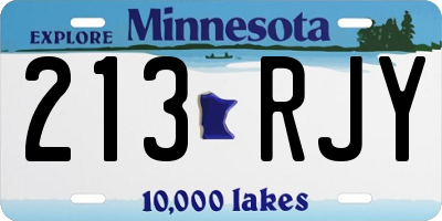 MN license plate 213RJY