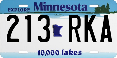 MN license plate 213RKA