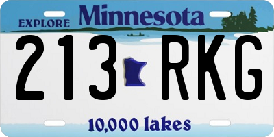 MN license plate 213RKG