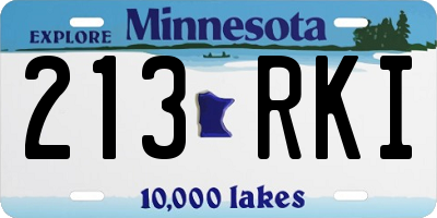 MN license plate 213RKI