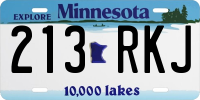 MN license plate 213RKJ