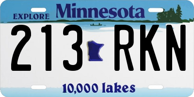 MN license plate 213RKN