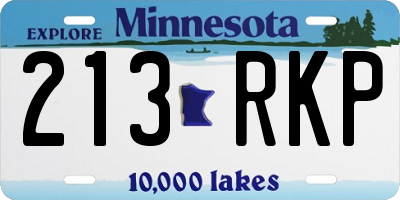 MN license plate 213RKP