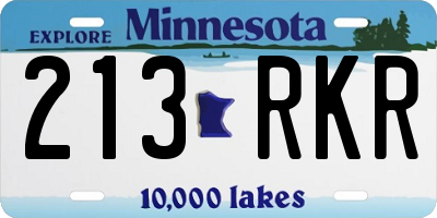 MN license plate 213RKR