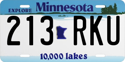 MN license plate 213RKU