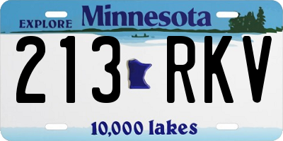 MN license plate 213RKV
