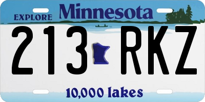 MN license plate 213RKZ
