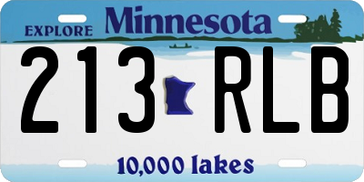 MN license plate 213RLB