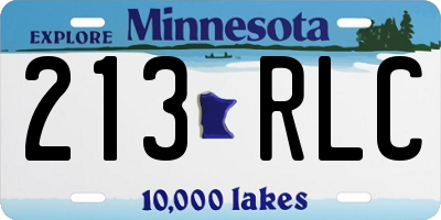 MN license plate 213RLC