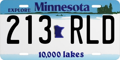 MN license plate 213RLD