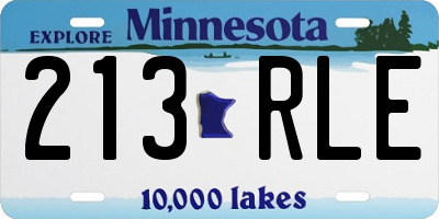 MN license plate 213RLE