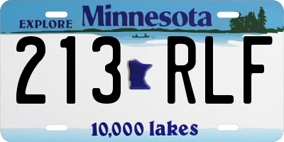 MN license plate 213RLF