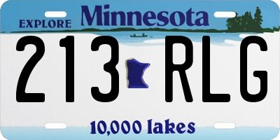 MN license plate 213RLG