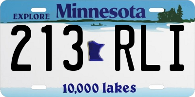 MN license plate 213RLI