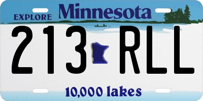 MN license plate 213RLL