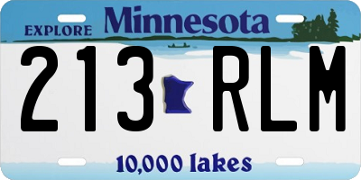 MN license plate 213RLM