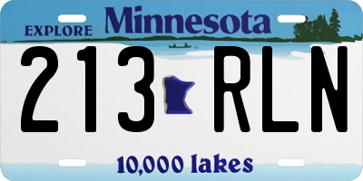 MN license plate 213RLN