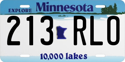 MN license plate 213RLO
