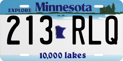 MN license plate 213RLQ