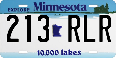 MN license plate 213RLR