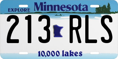 MN license plate 213RLS