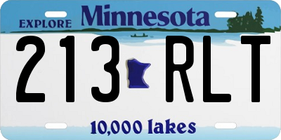 MN license plate 213RLT