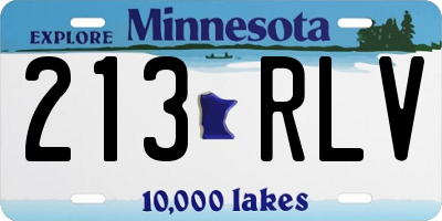 MN license plate 213RLV
