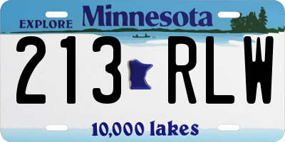 MN license plate 213RLW