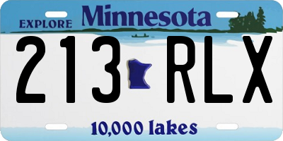MN license plate 213RLX